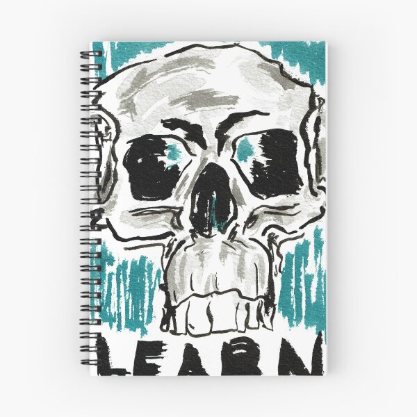 Item preview, Learn - 4x6 color skull on watercolor postcard designed and sold by mwesselcreative.