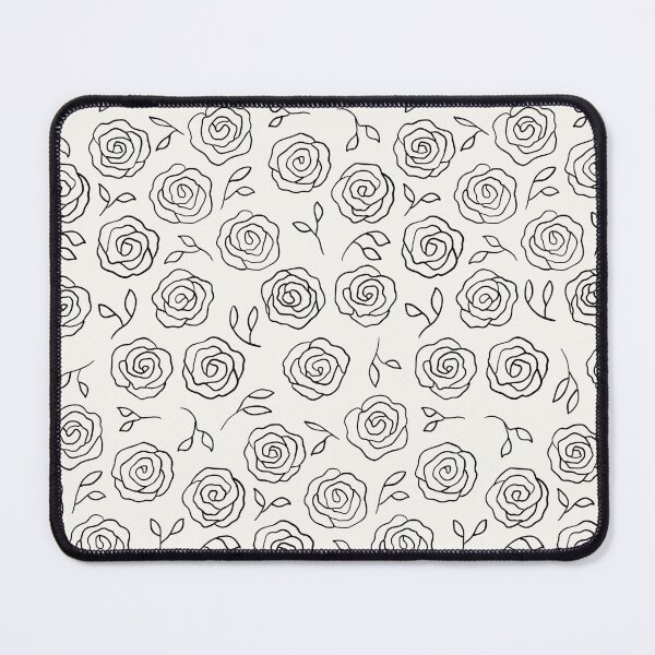 Item preview, Dark on Light Minimalist Roses and Leaves Outlined Pattern designed and sold by SpiritedArtwork.