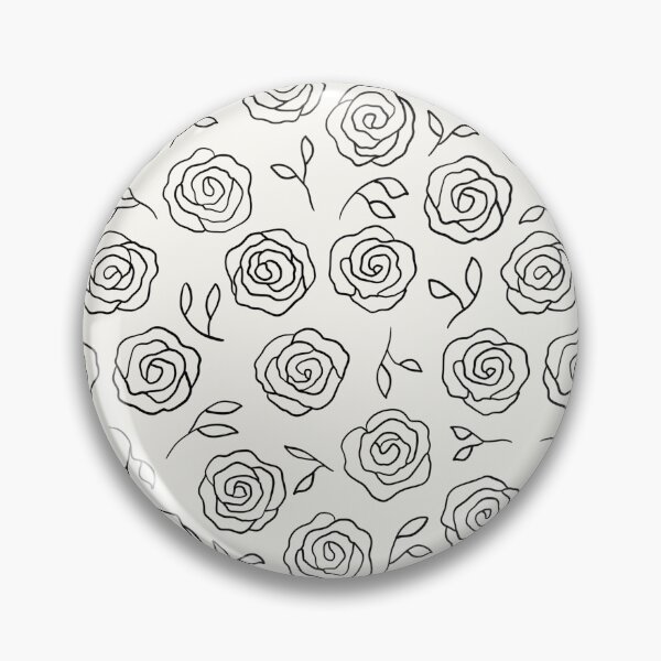 Item preview, Dark on Light Minimalist Roses and Leaves Outlined Pattern designed and sold by SpiritedArtwork.
