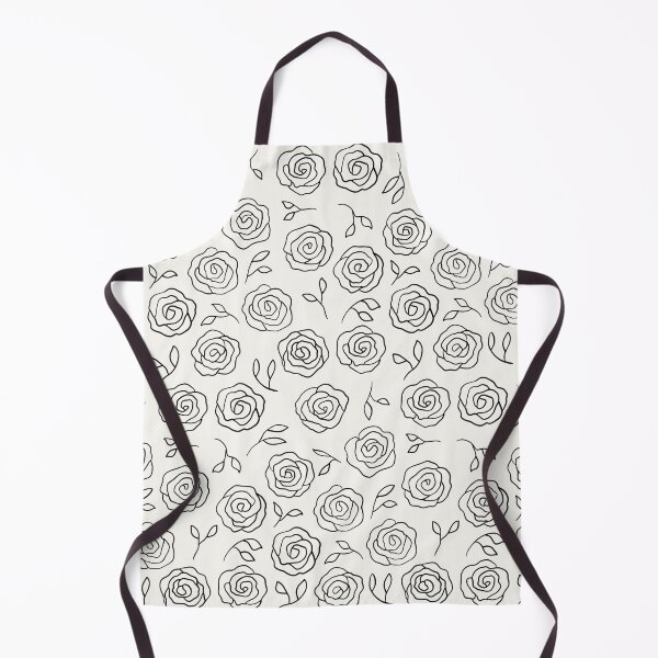 Item preview, Dark on Light Minimalist Roses and Leaves Outlined Pattern designed and sold by SpiritedArtwork.