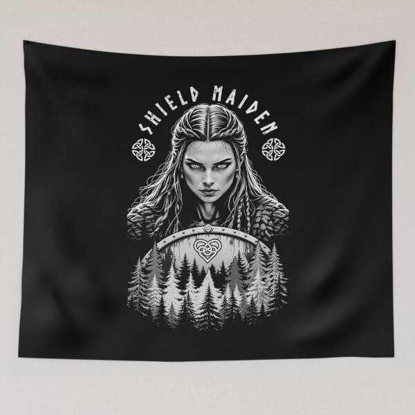 Item preview, Shield Maiden Strong Viking Woman Warrior Norse Mythology designed and sold by GrandeDuc.