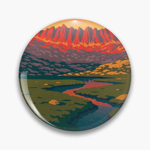 Item preview, Sunrise on the Sawtooth Ridge Vintage Poster designed and sold by ~ Roodpart ~ Owen White.