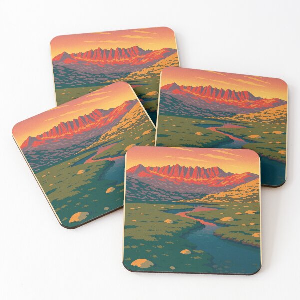 Item preview, Sunrise on the Sawtooth Ridge Vintage Poster designed and sold by ~ Roodpart ~ Owen White.