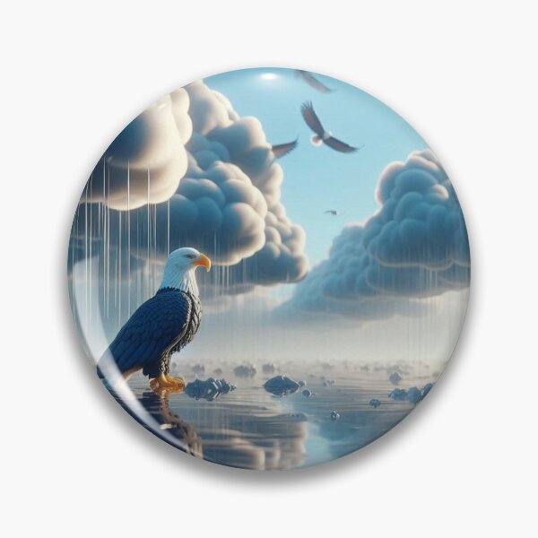 Item preview, Majestic Eagle Watching the Rainy Sky – Dramatic Cloudy Day Artwork designed and sold by choder61.
