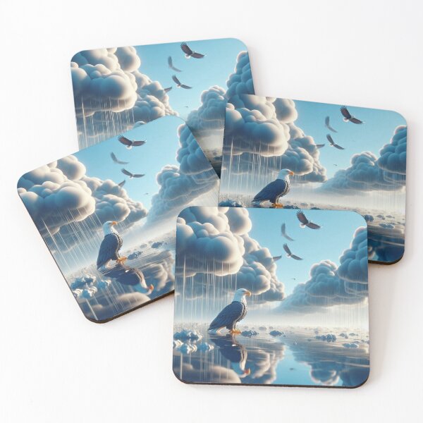 Item preview, Majestic Eagle Watching the Rainy Sky – Dramatic Cloudy Day Artwork designed and sold by choder61.