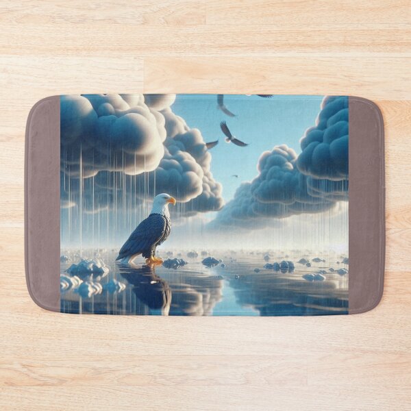 Item preview, Majestic Eagle Watching the Rainy Sky – Dramatic Cloudy Day Artwork designed and sold by choder61.