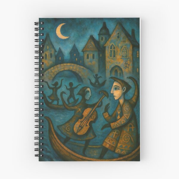 Item preview, Night dancers - painting in the style of naive abstraction designed and sold by BoBiloArt.