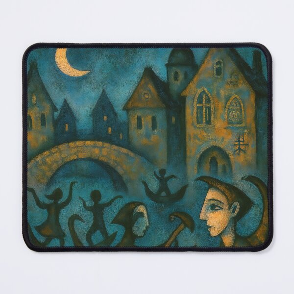 Item preview, Night dancers - painting in the style of naive abstraction designed and sold by BoBiloArt.
