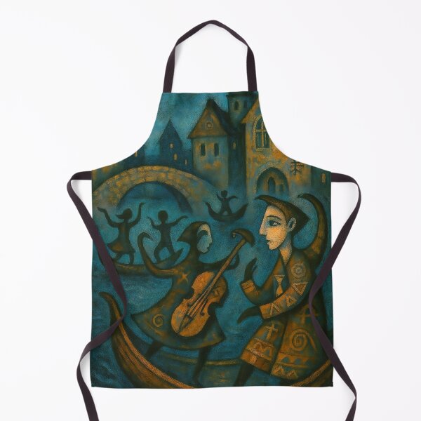 Item preview, Night dancers - painting in the style of naive abstraction designed and sold by BoBiloArt.