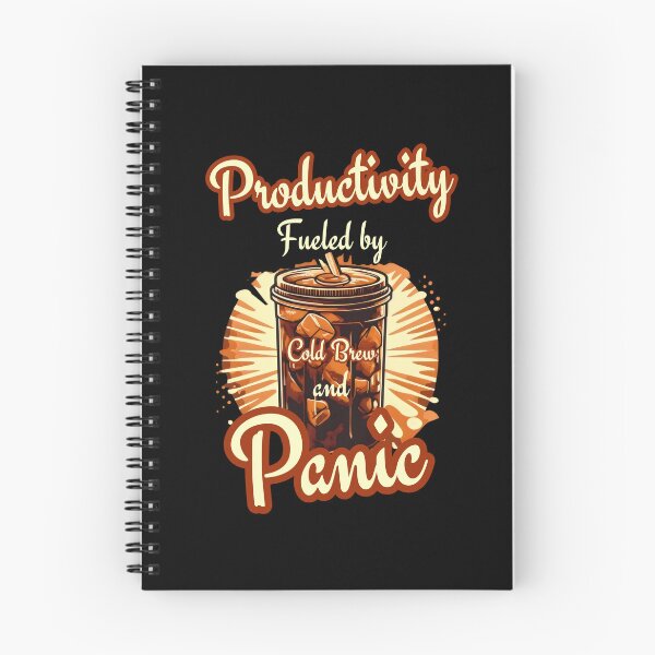Item preview, Productivity Fueled By Cold Brew And Panic - Funny Coffee Workplace Humor designed and sold by DemureArtsy.