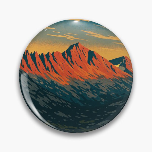 Item preview, Sunset on the Sawtooth Ridge Vintage Poster designed and sold by ~ Roodpart ~ Owen White.
