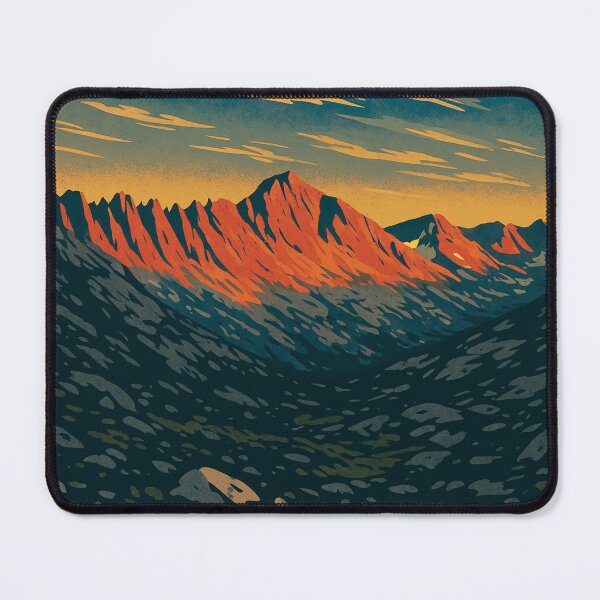 Item preview, Sunset on the Sawtooth Ridge Vintage Poster designed and sold by ~ Roodpart ~ Owen White.