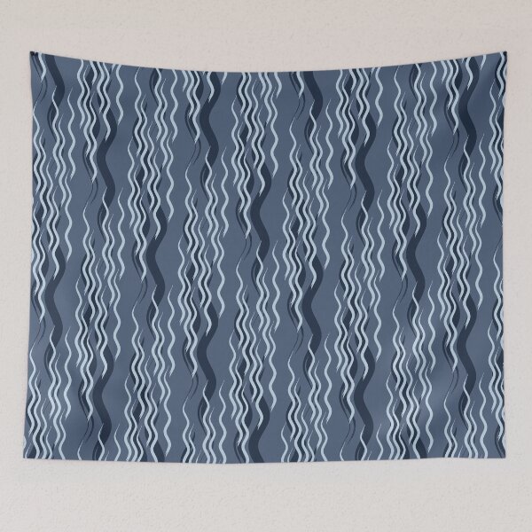 Item preview, Wavy Indigo Drift – Modern Blue Abstract Flow Pattern designed and sold by Stacey Spivak.