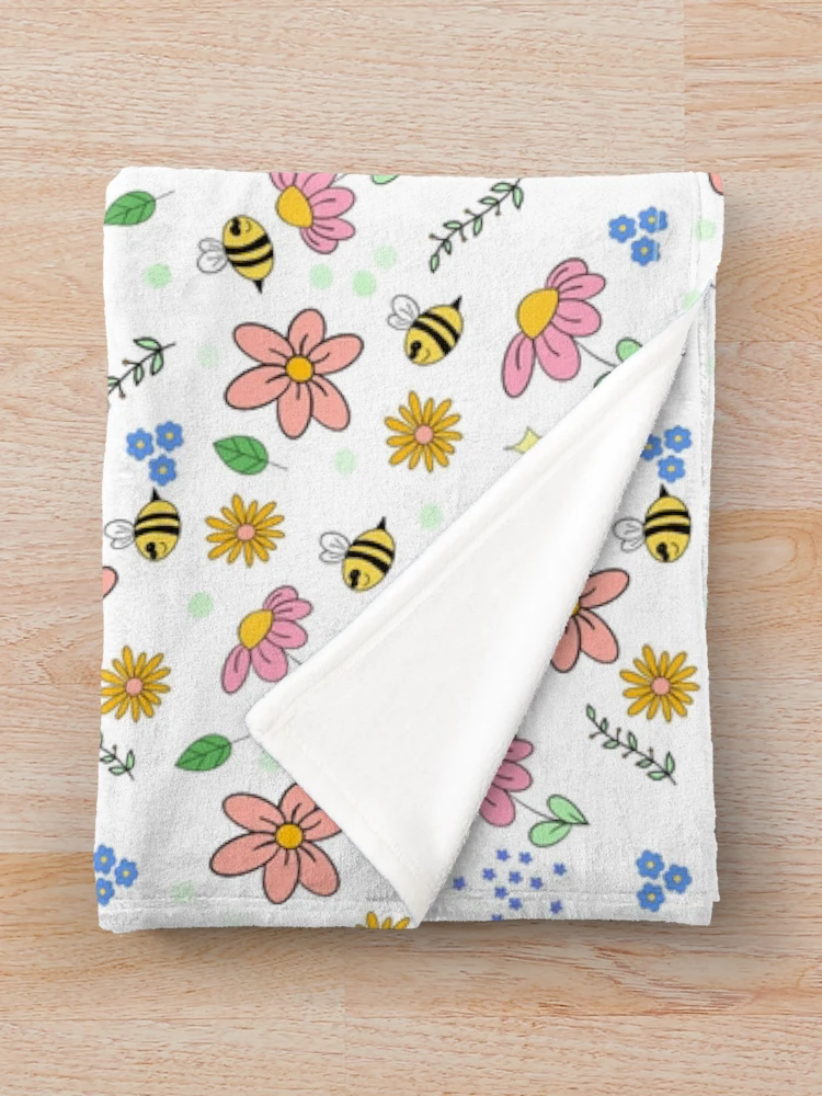 Thumbnail 3 of 6, Throw Blanket, Spring bee pattern designed and sold by Onehappyhook.