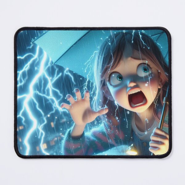 Item preview, Scared Girl in Thunderstorm with Umbrella designed and sold by choder61.