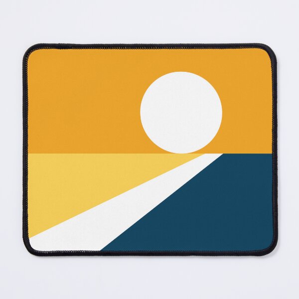 Item preview, Geometric Shapes Sunrise Sunset Abstract 2 in Mustard Navy Blue designed and sold by nineFlorals.
