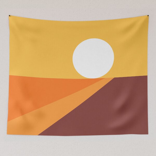 Item preview, Geometric Shapes Sunrise Sunset Abstract 3 in retro vibes designed and sold by nineFlorals.