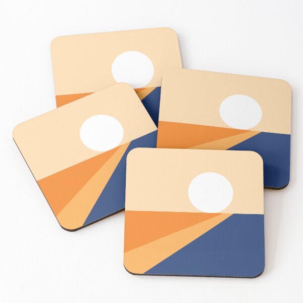 Item preview, Geometric Shapes Sunrise Sunset Abstract 4 in Burnt Orange Navy Blue designed and sold by nineFlorals.