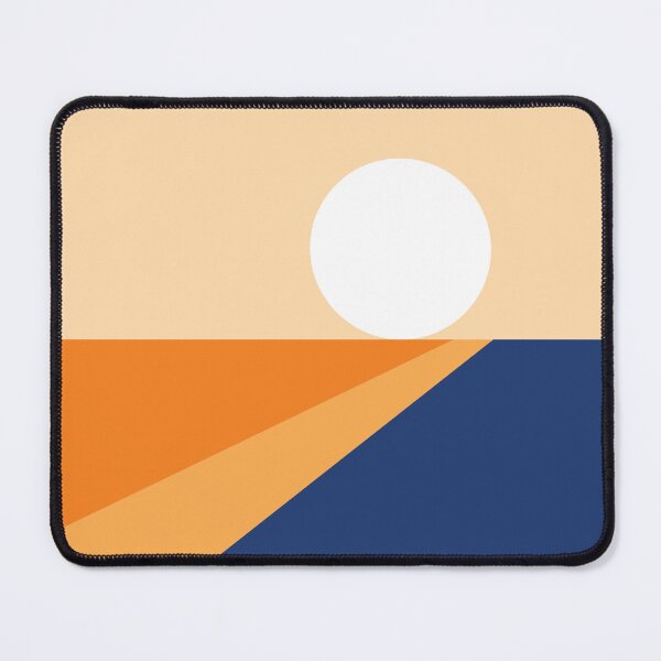 Item preview, Geometric Shapes Sunrise Sunset Abstract 4 in Burnt Orange Navy Blue designed and sold by nineFlorals.