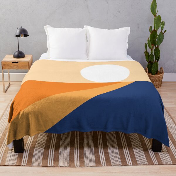 Item preview, Geometric Shapes Sunrise Sunset Abstract 4 in Burnt Orange Navy Blue designed and sold by nineFlorals.