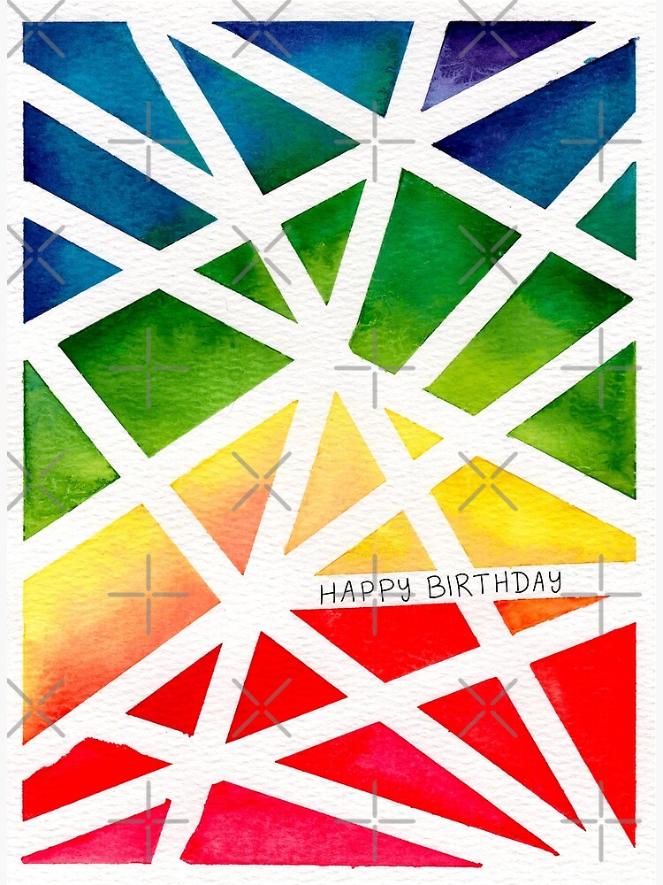 Aperçu 2 sur 2. Carte de vœux avec l'œuvre Joyeux anniversaire aquarelle créée et vendue par Anagorozpe.