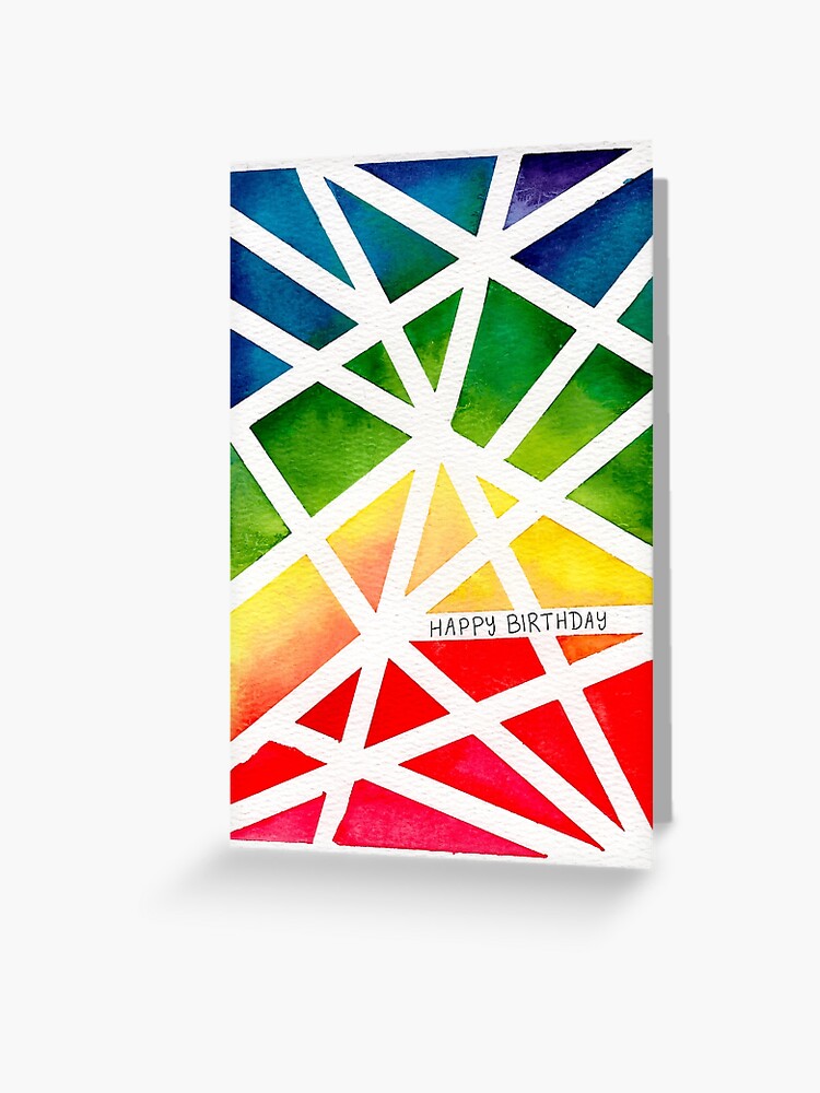 Aperçu 1 sur 2. Carte de vœux avec l'œuvre Joyeux anniversaire aquarelle créée et vendue par Anagorozpe.