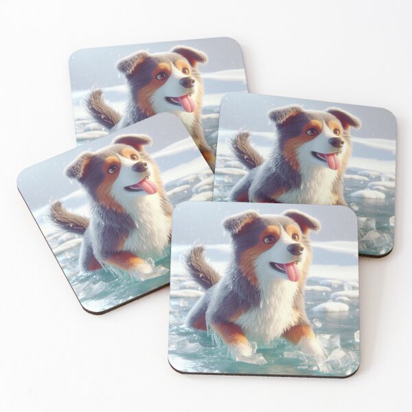 Item preview, Frosted Fun: Happy Dog in Snowy Ice Landscape designed and sold by choder61.