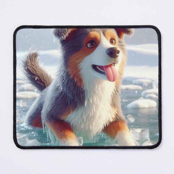 Item preview, Frosted Fun: Happy Dog in Snowy Ice Landscape designed and sold by choder61.