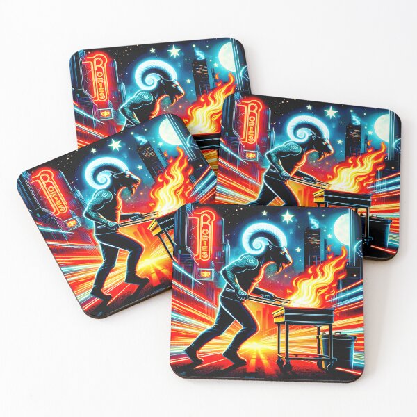 Item preview, Neon BBQ Nights: The Adventurous Aries Chef designed and sold by Fantabulous.