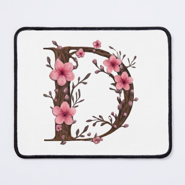 Item preview, Elegant Floral Letter D Design with Pink Cherry Blossoms - Perfect for Home Decor & Personalized Gifts designed and sold by Psycho-Crazy.