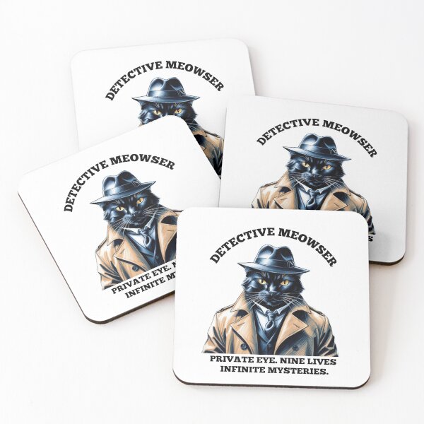 Item preview, Detective Meowser – Noir Cat Private Eye designed and sold by The Sandy Design Store.