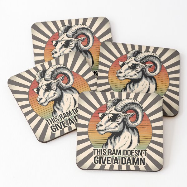 Item preview, This Ram Doesn’t Give a Damn – Retro Funny Aries designed and sold by KateVil.