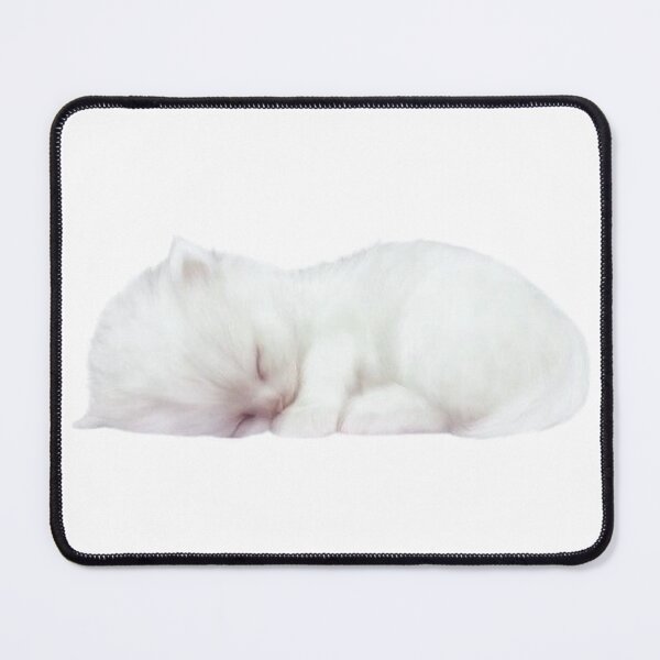 Item preview, cutesy white kitten sleeping sticker designed and sold by inainart.