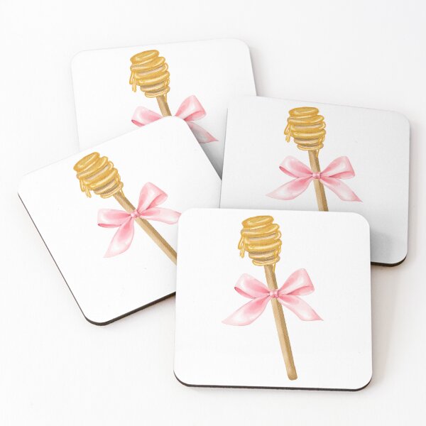 Item preview, Honey Dipper with Dripping Honey and Pink Bow – Coquette Cottagecore Aesthetic designed and sold by DivinePassion.