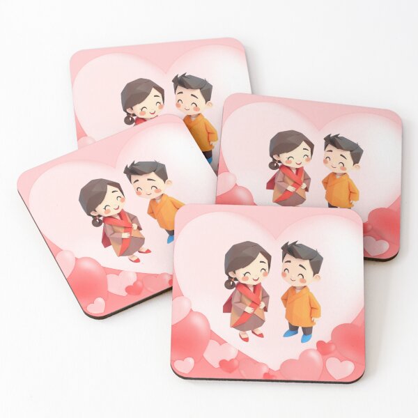 Item preview, Adorable Couple in Love Surrounded by Hearts designed and sold by creative cloud.