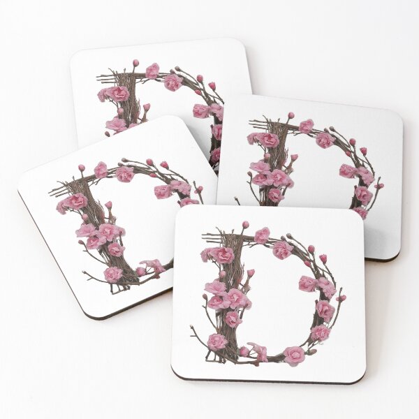 Item preview, Elegant Floral Letter D Design with Pink Cherry Blossoms - Perfect for Home Decor & Personalized Gifts 2 designed and sold by Psycho-Crazy.