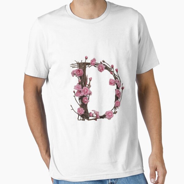 Aperçu de l'œuvre Lettre D élégante et florale avec des fleurs de cerisier roses - Parfait pour la décoration intérieure et les cadeaux personnalisés 2 créée et vendue par Psycho-Crazy.