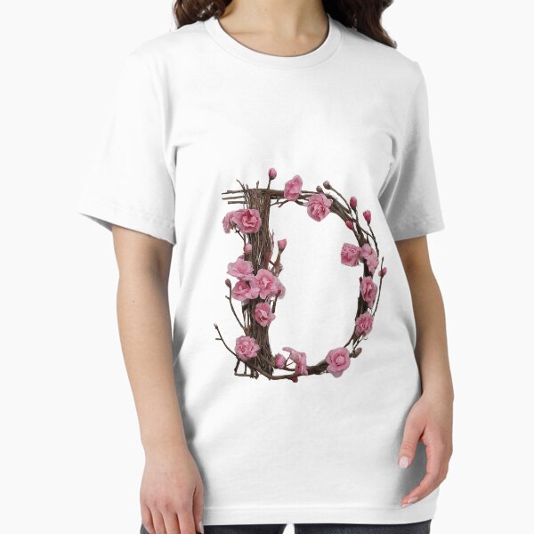 Aperçu de l'œuvre Lettre D élégante et florale avec des fleurs de cerisier roses - Parfait pour la décoration intérieure et les cadeaux personnalisés 2 créée et vendue par Psycho-Crazy.