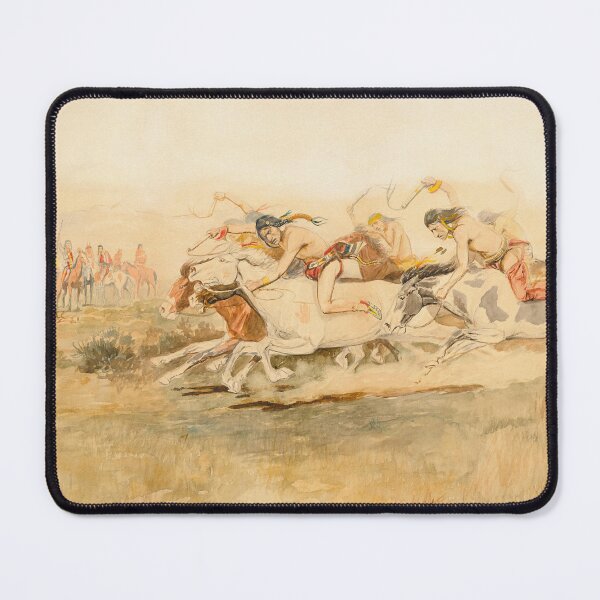 Item preview, Indian Warriors Horseracing - Vintage American Western Print designed and sold by VintageSpaceArt.