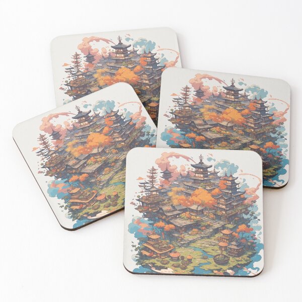 Item preview, A Floating Sanctuary of Crimson Leaves and Quiet Temples designed and sold by KokeCouture.