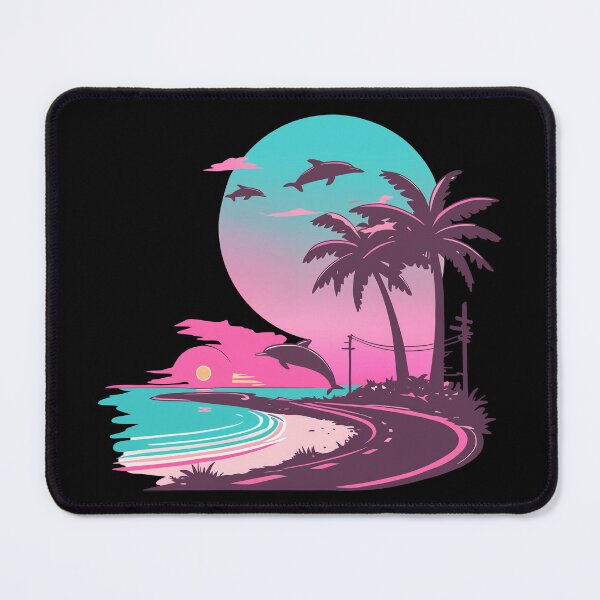 Item preview, Vaporwave Summer Dolphin Coast designed and sold by Bearabilia.