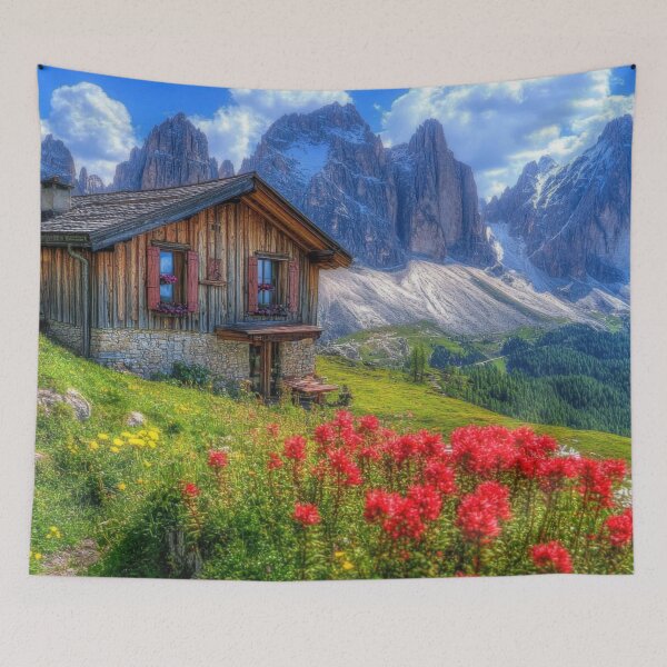 Item preview, Beautiful mountain cabin in summer designed and sold by anytka.