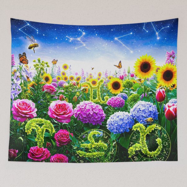 Item preview, Starry Night Garden: Zodiac Flower Fantasy designed and sold by Fantabulous.