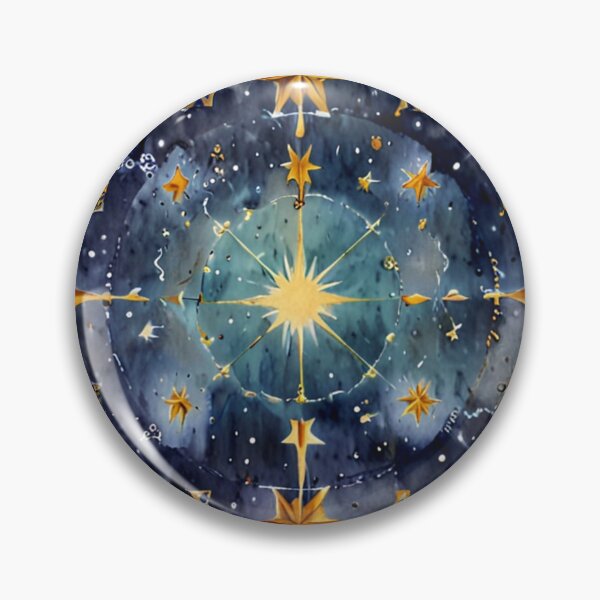 Item preview, Celestial Watercolor Compass Star Map designed and sold by CharmingGarden.