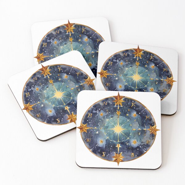 Item preview, Celestial Watercolor Compass Star Map designed and sold by CharmingGarden.