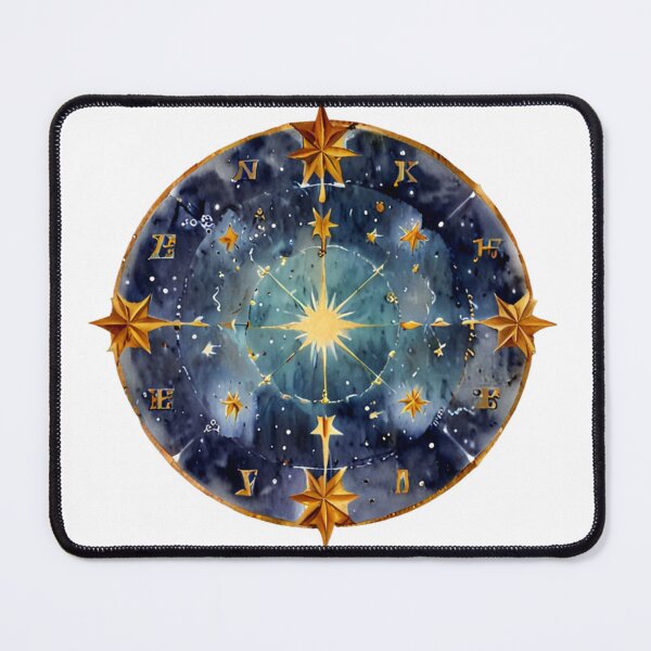 Item preview, Celestial Watercolor Compass Star Map designed and sold by CharmingGarden.