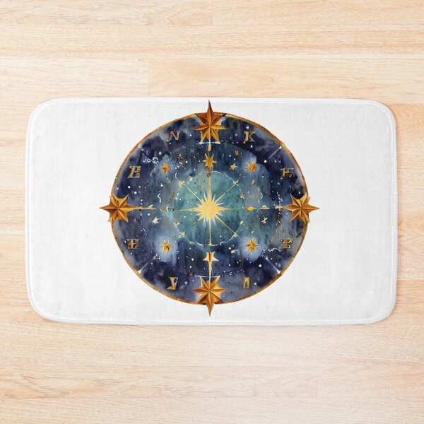 Item preview, Celestial Watercolor Compass Star Map designed and sold by CharmingGarden.