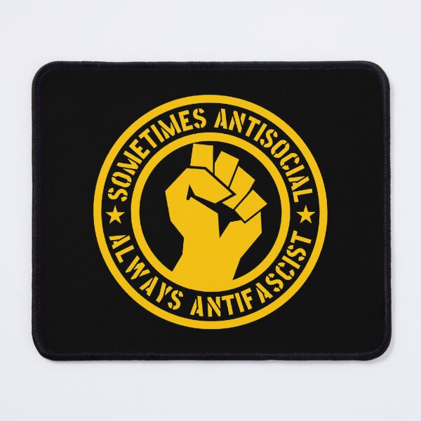 Item preview, sometimes antisocial - always antifascist (yellow stencil) designed and sold by Thelittlelord.