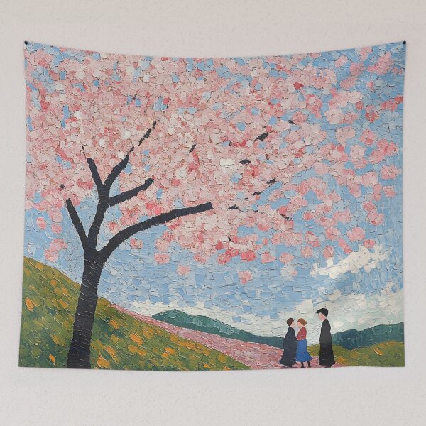 Item preview, Japanese cherry blossom | Post-impressionist painting style designed and sold by ComicsFactory.