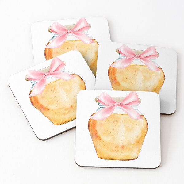 Item preview, Honey Pot with Pink Bow – Coquette Cottagecore Watercolor Aesthetic designed and sold by DivinePassion.